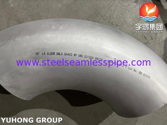 ASTM A403 WPS31254 Acciaio inossidabile duplex 254SMO Fittings 90° LR Elbo
