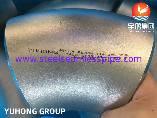 Fittings in acciaio inossidabile ASTM A403 WPS31254-S 90°LR 45°LR ELBOW B16.9