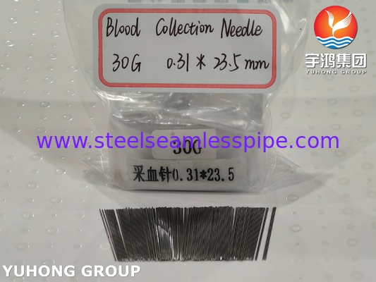 ISO9626 SUS304 30G 0.31*23.5MM Lancetta di sangue a bevola solida medica per la prova di campionamento