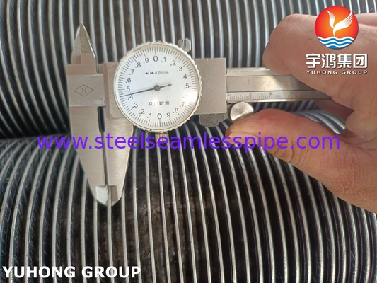 Materiale di base del tubo a pinna incorporato di tipo G ASME B163 Materiale NO4400 Alluminio per radiatore di evaporazione per scambiatori di calore