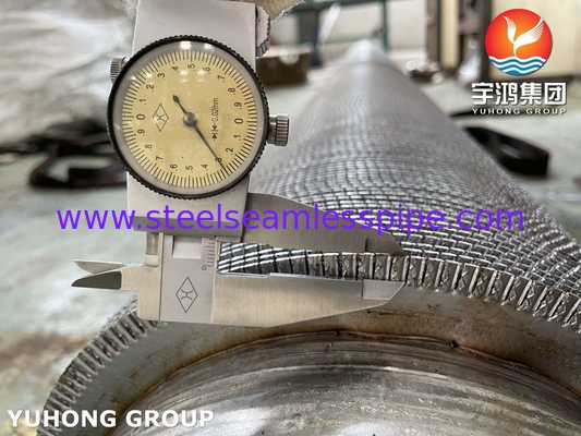 ASME SA312 TP347 Tubo serrato HFW in acciaio inossidabile con fascia di pinna inossidabile per economizer
