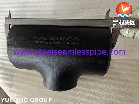 ASTM A234 WP11 CL2 Alloy Steel Reducing Tee ASME B16.9 Buttweld Pipe Fittings