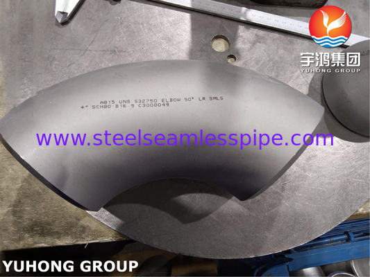 ASTM A815 S32750 Acciaio duplex con gomito 90° LR Buttweld BW B16.9
