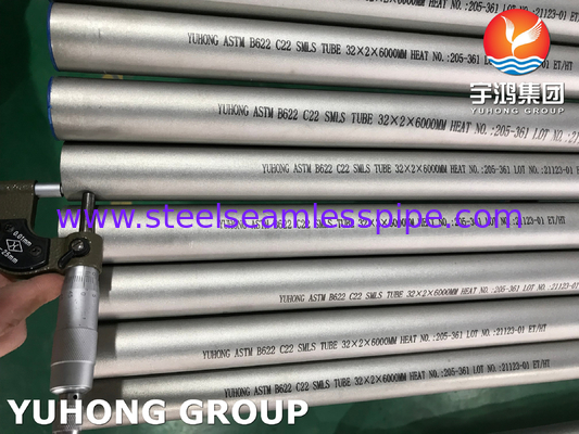 Nickel Alloy Seamless Tube ASTM B622 Hastelloy C22 UNS N06022 For Reactors Vessels