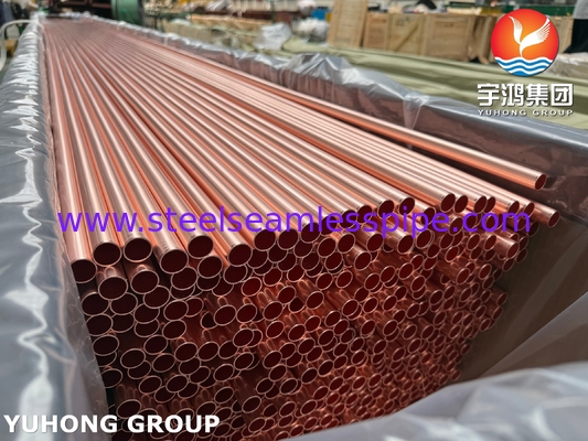 ASTM B111 UNS C12200 / CW024A Tubo di rame senza saldatura Tubo per scambiatori di calore DHP