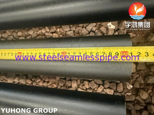 ASTM A335 / ASME SA335 P9 Acciaio legato tubo senza cuciture Verniciatura nera fine a bevola