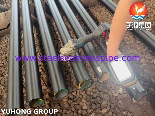 ASTM A335 / ASME SA335 P9 Acciaio legato tubo senza cuciture Verniciatura nera fine a bevola