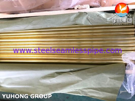 Tubo senza saldatura in ottone Admiralty B111 C44300, ampiamente utilizzato in condensatori e scambiatori di calore