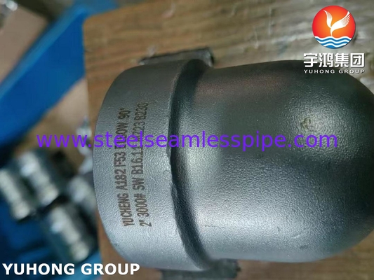 Raccordo in acciaio inossidabile super duplex ASTM A182 F53 S32750, gomito a 90 gradi B16.11, applicazione chimica