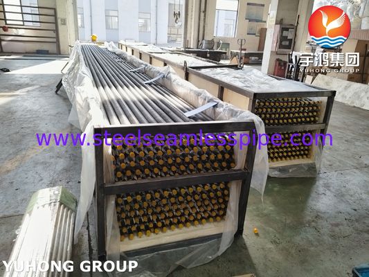 Tubo alettato ASTM A213 T5 di tipo G incorporato con aletta in acciaio al carbonio per scambiatore di calore per forno
