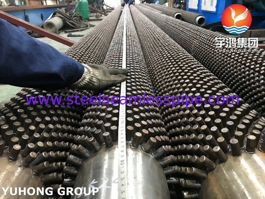 Tubo alettato con borchie in acciaio legato ASTM A213 T9 con borchie in lega/acciaio inossidabile per caldaia o riscaldatore