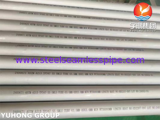 Tubo senza cuciture in acciaio inossidabile ASTM A213 TP347 Tubo per scambiatori di calore UNS S34700