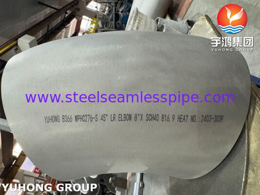 ASTM B366 WPHC276 / UNS N10276 BW Fittings per tubi Hastelloy C276 gomito 45 gradi 90 gradi