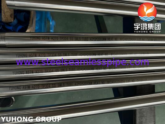 ASTM A270 TP304 3A Tubo sanitario in acciaio inossidabile per impianti di bevande, fine filo NPT