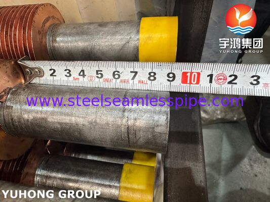 Tubi a pinne incorporati per caldaie ed economizzatori A106 Gr.B Base Pinne di rame