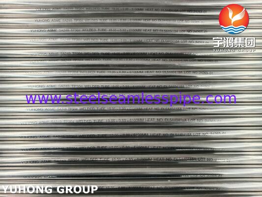 ASME SA249 TP304 Tubo saldato in acciaio inossidabile ricoperto di ignizione luminosa per impianti di refrigerazione