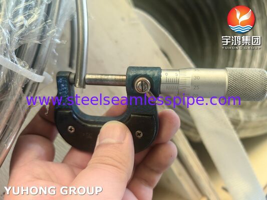 ASTM A269 Tubo a bobina senza cucitura in acciaio inossidabile 316L brillante ricoperto di calore per bobine di radiatore