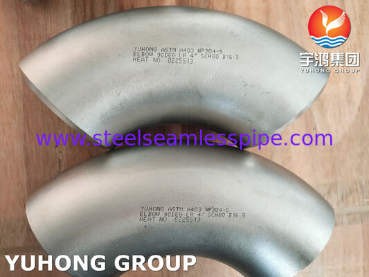 ASTM A403 WP304-S 90 gradi LR gomito senza cuciture per campo industriale