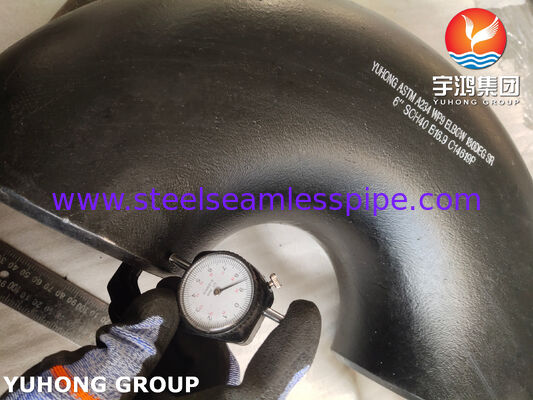 Gomito a saldare a piena penetrazione in acciaio al carbonio ad alta resistenza ASTM A234 WPB a 90° a raggio lungo (1.5D) per sistemi di condotte petrolifere, del gas e idriche