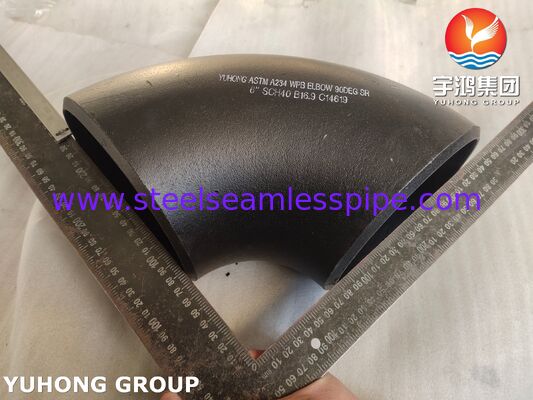 Gomito a saldare a piena penetrazione in acciaio al carbonio ad alta resistenza ASTM A234 WPB a 90° a raggio lungo (1.5D) per sistemi di condotte petrolifere, del gas e idriche