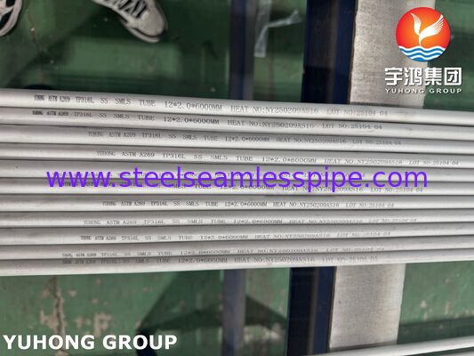 Tubo senza saldatura in acciaio inossidabile ASTM A269 TP316L per condensatore, decapato e ricotto