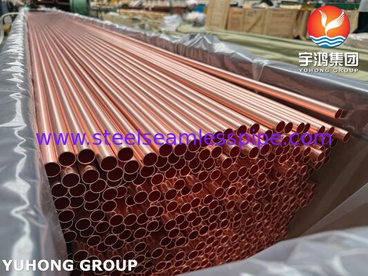 Tubo senza cuciture (Smls) ASTM B111 C12200, tubo senza cuciture in lega di rame di alta qualità