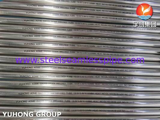 Tubo Saldato in Acciaio Inossidabile 304 Ricotto Luminoso ASME SA249 per Distillatore, 3/4" 20BWG