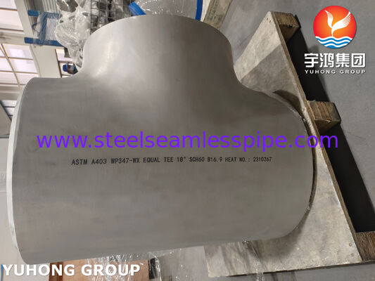 ASTM A403 WP347-WX Tubo in acciaio inossidabile ASME B16.9 Buttweld Equal Tee