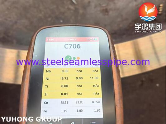 Anello forgiato ASME SB171 C70600 CuNi 90/10 per sistemi di acqua di mare e marini