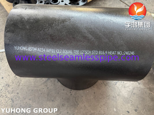 ASTM A234 WP11 CL2 Acciaio in lega Equal Tee CrMo Acciaio in lega Buttweld Pipe Fitting B16.9