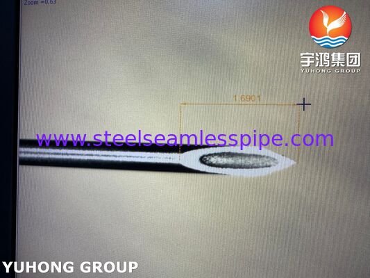 SUS304 26G Acciaio inossidabile di grado medico tubo dell'ago a taglio posteriore per aghi EMG ISO9626
