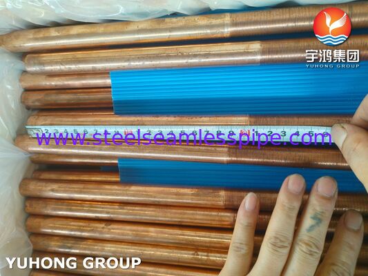 Tubo senza saldatura in rame ASTM B111 C12200 disossidato al fosforo per condensatore dello scambiatore di calore
