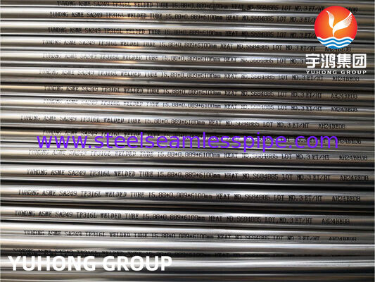 Tubo per scambiatori di calore in acciaio inossidabile Tubo saldato in acciaio inossidabile ASTM A249 TP304 TP304L Con elevate prestazioni