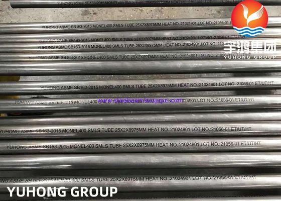 ASME SB163 UNS N04400 / Monel 400 Lega di nichel tubo per scambiatori di calore senza saldatura