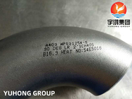 Accessori per tubi d'acciaio duplex eccellenti, gomito S31254/254 SMO/1,4547 della saldatura testa a testa di ASTM A403 UNS