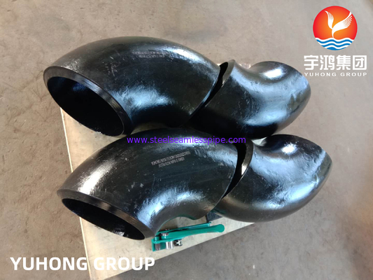 ASTM A234 WPB gomito in acciaio al carbonio, raggio lungo (LR), tubo senza saldatura B16.9