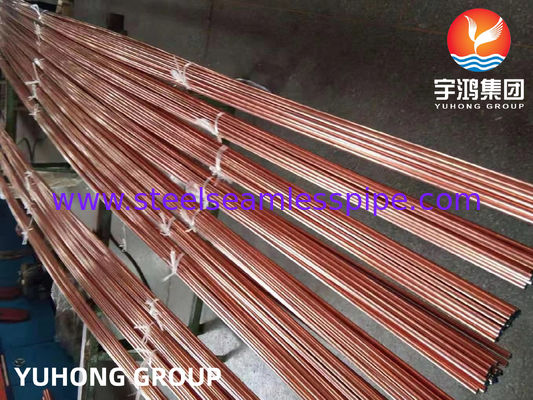 ASTM B111 / ASME SB111 TP2 UNS C12200 DHP Tubo di rame per scambiatori di calore senza saldature
