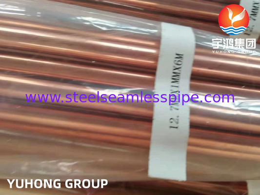 ASTM B111 / ASME SB111 TP2 UNS C12200 DHP Tubo di rame per scambiatori di calore senza saldature