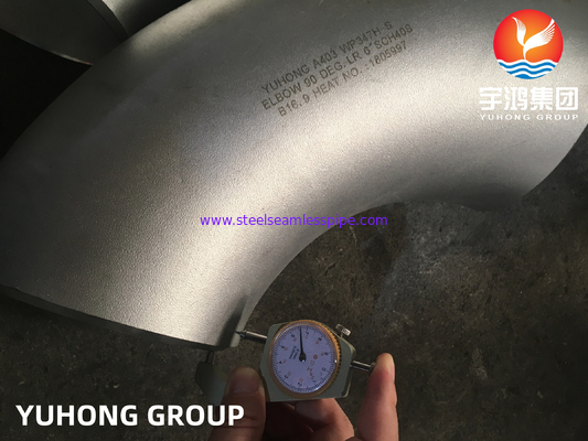 ASTM A403 WP347H 90 gradi gomito di acciaio inossidabile per saldatura a coda ASME B16.9