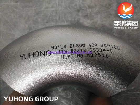 JIS B2312 SUS 304 gomito giapponese standard di acciaio inossidabile