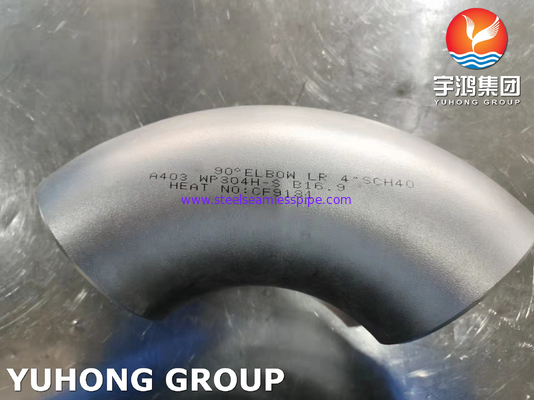 ASTM A403 WP304H Acciaio inossidabile 90° LR gomito ASME B16.9