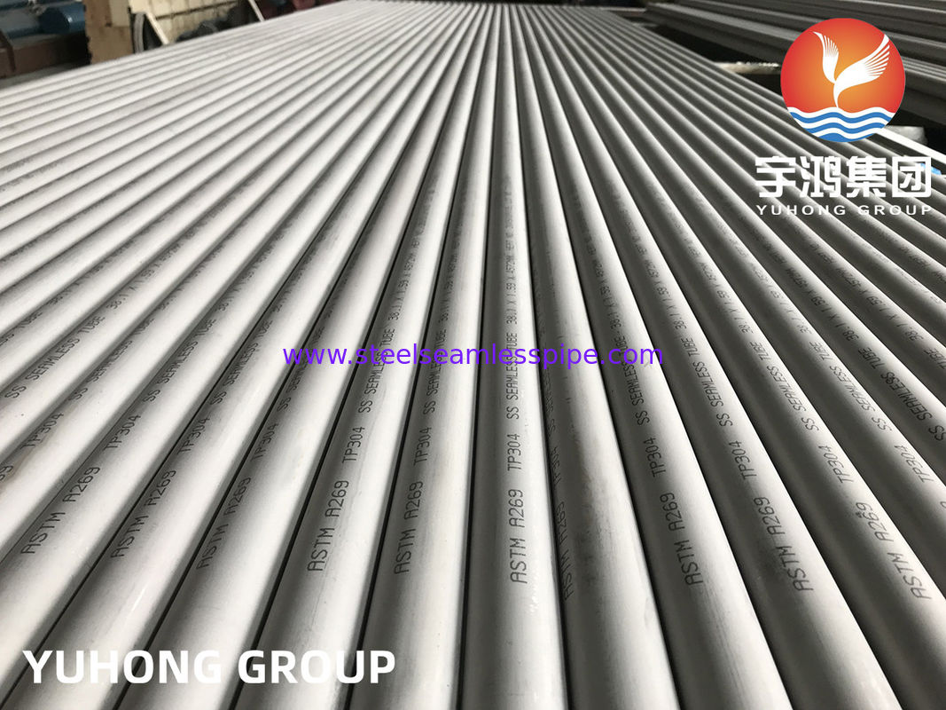Tubo senza saldatura in acciaio inossidabile ASTM A269 TP304 decapato e ricotto per scambiatori di calore con test PMI