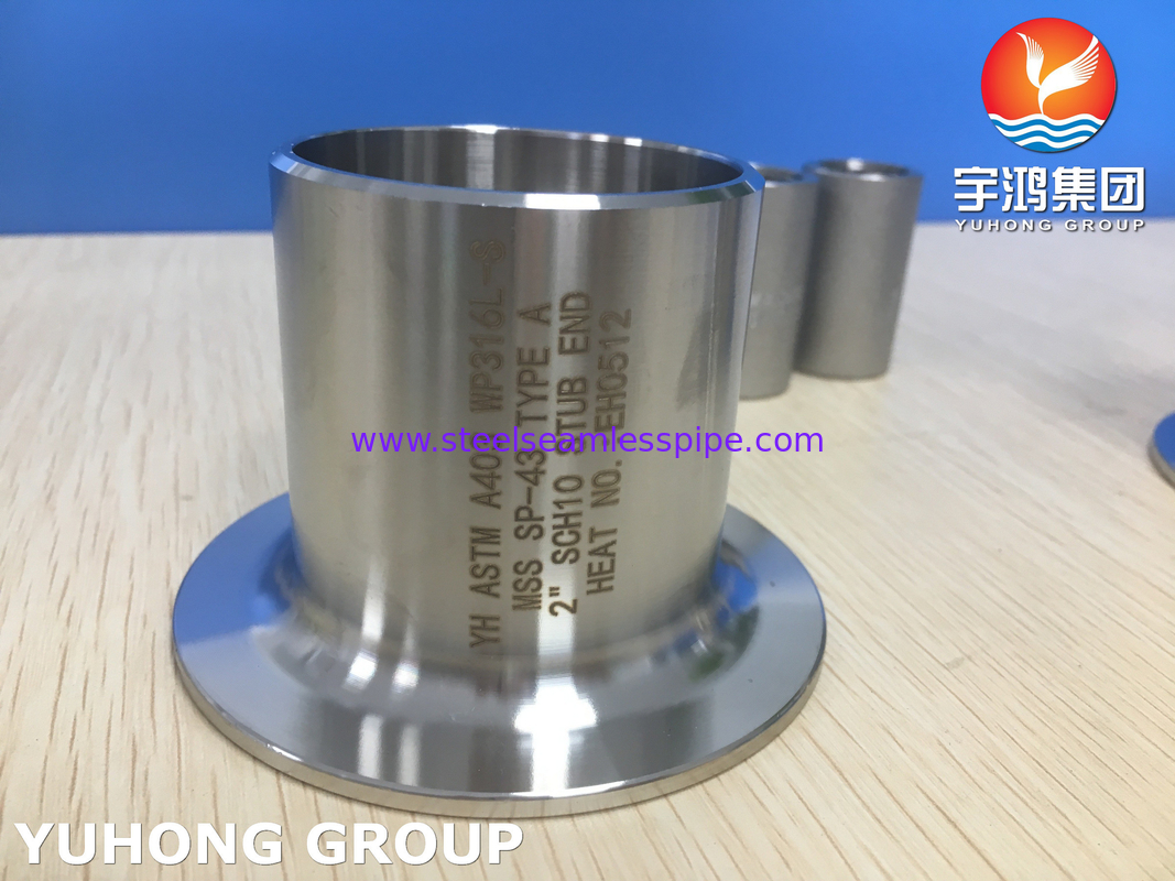 ASTM A403 WP316L-S Stub End TIPO A ad un petrochimico del gas di olio di BW il gas naturale