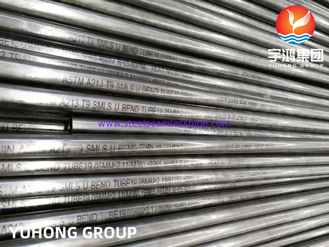 ASTM A213 / ASME SA213 T9 Tubo U Bend Tube Lega di acciaio Tubo per scambiatori di calore senza saldatura