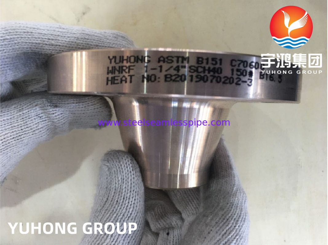 ASTM B151 C70600 1-1/4&quot; SCH40 #150 WN Flanges in rame e nichel ASME B16.5