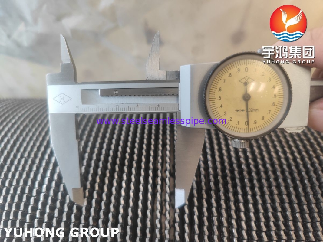 ASME SA312 TP347 HFW Tubo alettato scanalato per riscaldatore a fiamma, Resistenza all'ossidazione ad alta temperatura