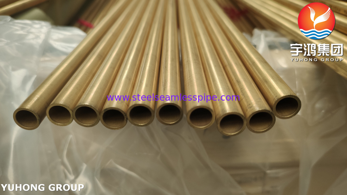 ASME SB111 C68700 Tubo senza cuciture in ottone di alluminio O61 per scambio di calore