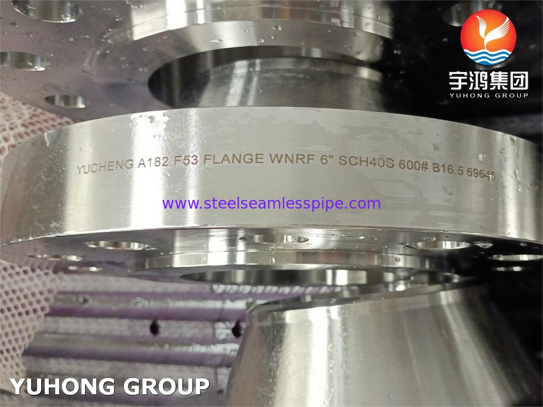 Flangia con collo saldato in acciaio inossidabile super duplex ASTM A182 F53, UNS S32750, 1.4410 RF B16.5