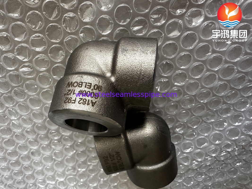 A182 F53 F92 1/2" #3000 90° Socket Elbow welded ASME B16.11 per centrali elettriche