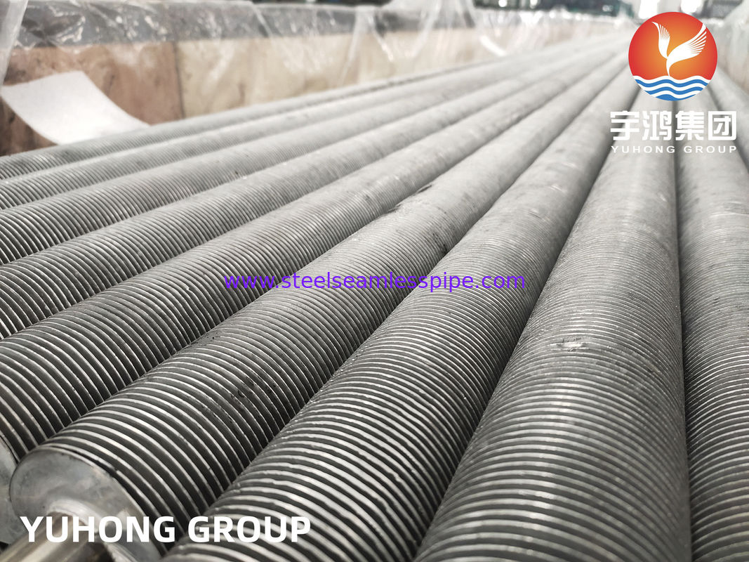 ASME SA249 TP304 Tubo a pinna di tipo T di alluminio estruso per forno a secco di scambio di calore Forma rotonda